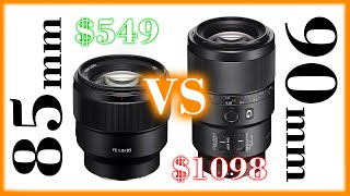 Sony FE 85mm F18 vs 90mm F28 Macro G OSS  Which one is best for you [upl. by Hardman512]