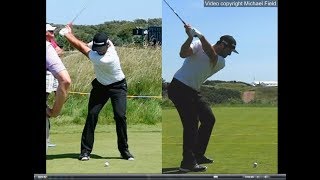 Jon Rahm golf swing  Long Iron faceon amp downtheline July 2017 [upl. by Kaspar]