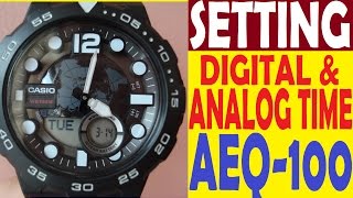 Setting Casio AEQ100W manual for use [upl. by Sokairyk]