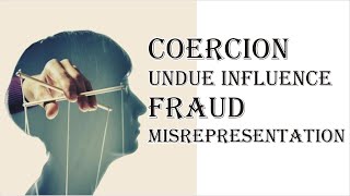 Coercion Undue Influence Fraud Misrepresentation  Indian Contract Act 1872  Law Guru [upl. by Ahsahs]