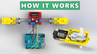 How DC GEAR MOTOR Works with ARDUINO and L298N [upl. by Min]