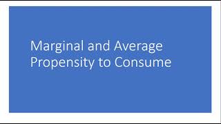 Marginal and Average Propensity to Consume [upl. by Diver]