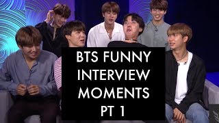 BTS Funny Interview Moments  Part 1 [upl. by Bocyaj]