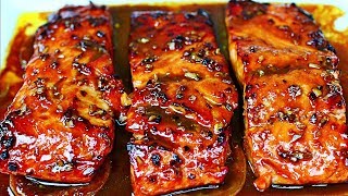 Honey Garlic Glazed Salmon Recipe  Easy Salmon Recipe [upl. by Esela621]