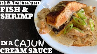 Blackened Salmon and Shrimp on the griddle [upl. by Fiedling565]