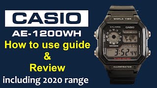 Casio AE1200WH Casio Royale How To Use Guide amp Review [upl. by Yeslehc]