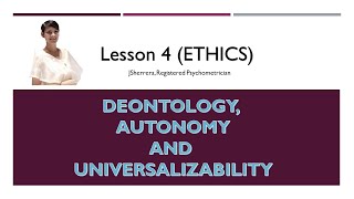 Lesson 4 Ethics Deontology and Universalizability [upl. by Mail]