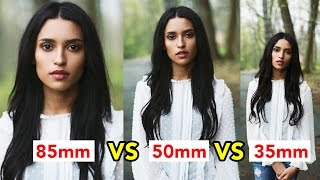 85mm vs 50mm vs 35mm Prime Lens COMPARISON VIDEO  Photo Examples [upl. by Floss]