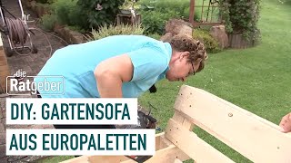 DIY Gartensofa aus Europaletten  Die Ratgeber [upl. by Ocirne677]