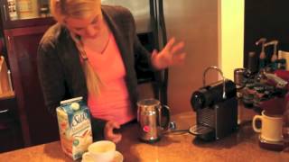 Nespresso Aeroccino Plus Frother Review Frothing Almond Milk [upl. by Takara]